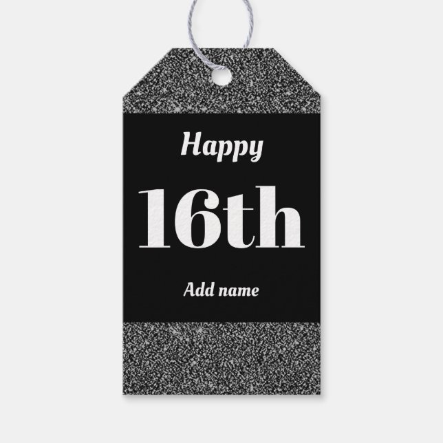 söt personlig födelsedagspresent, märkre 16:e  presentetikett (Framsidan)