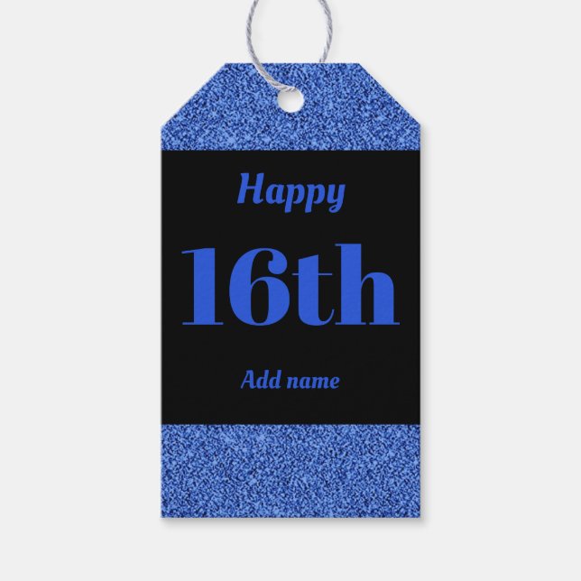 söt personlig födelsedagspresent, märkre 16:e  presentetikett (Framsidan)