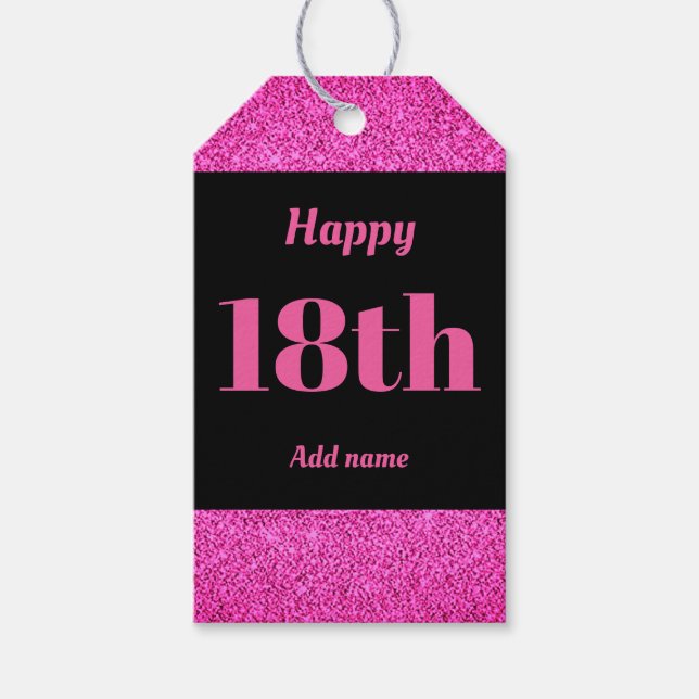söt personlig födelsedagspresent, märkre 18:e presentetikett (Framsidan)