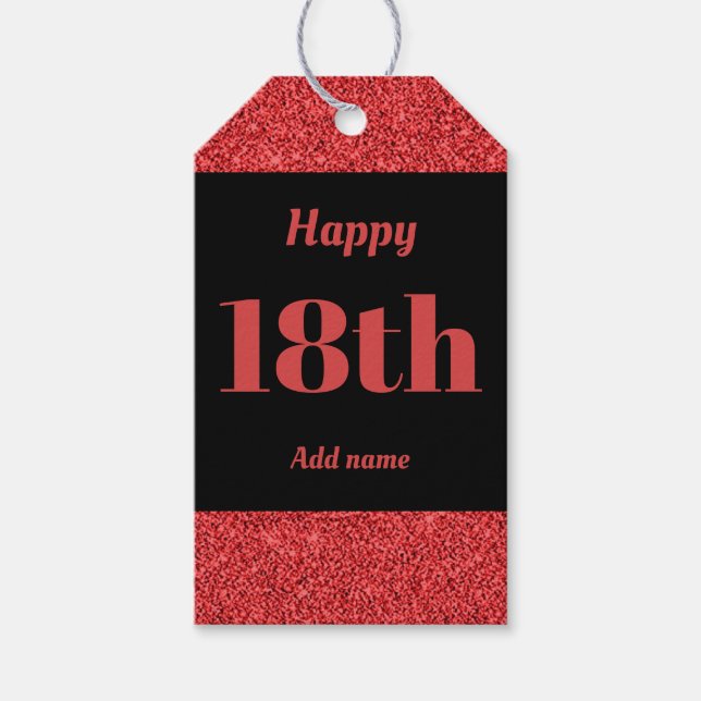 söt personlig födelsedagspresent, märkre 18:e presentetikett (Framsidan)