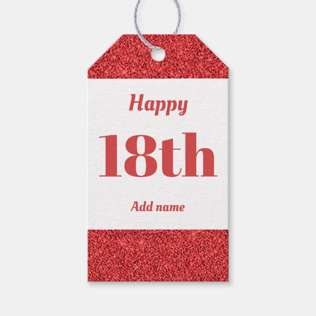 söt personlig födelsedagspresent, märkre 18:e presentetikett (Framsidan)