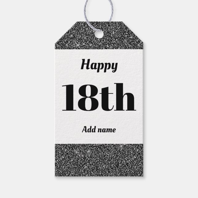 söt personlig födelsedagspresent, märkre 18:e presentetikett (Framsidan)