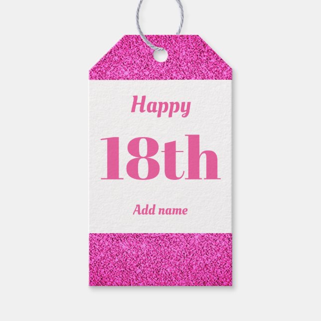 söt personlig födelsedagspresent, märkre 18:e presentetikett (Framsidan)