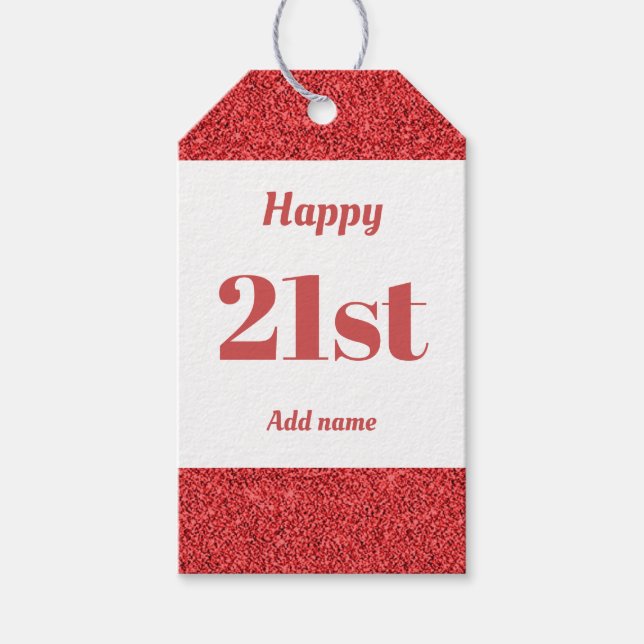 söt personlig födelsedagspresent, märkre 21:a  presentetikett (Framsidan)
