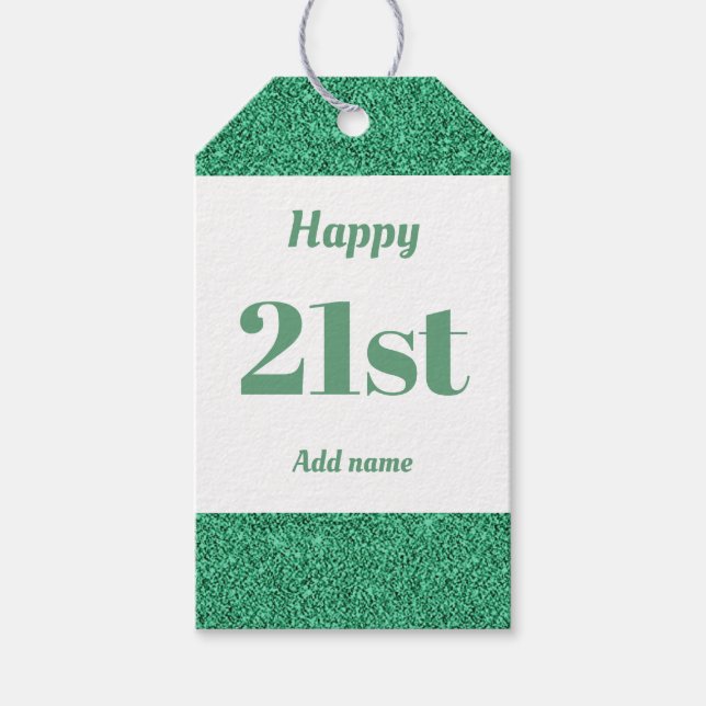 söt personlig födelsedagspresent, märkre 21:a  presentetikett (Framsidan)