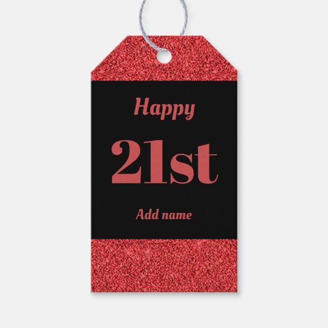 söt personlig födelsedagspresent, märkre 21:a  presentetikett (Framsidan)