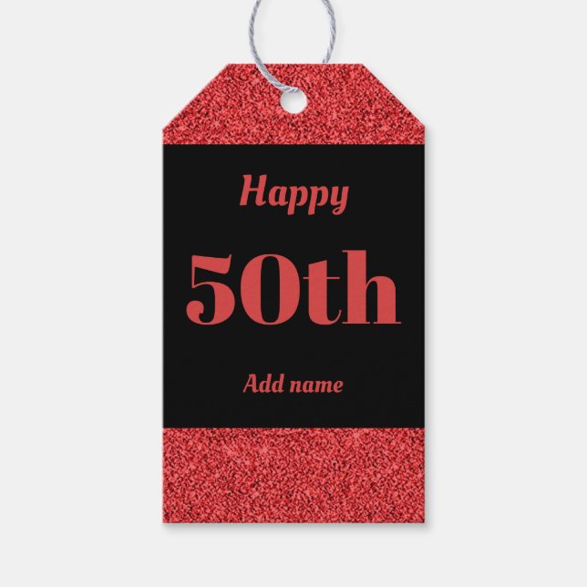 söt personlig födelsedagspresent märkre 50:e  presentetikett (Framsidan)