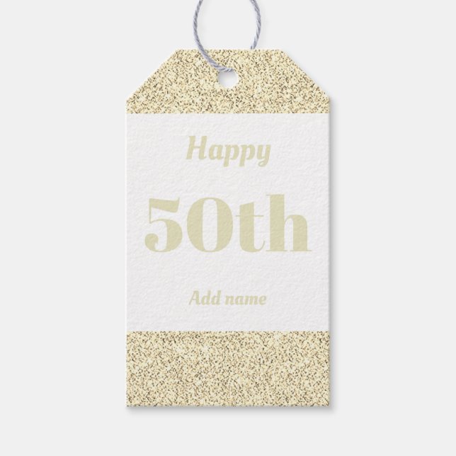 söt personlig födelsedagspresent märkre 50:e  presentetikett (Framsidan)