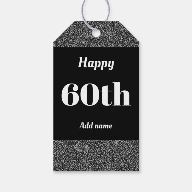 söt personlig födelsedagspresent märkre 60:e presentetikett (Framsidan)