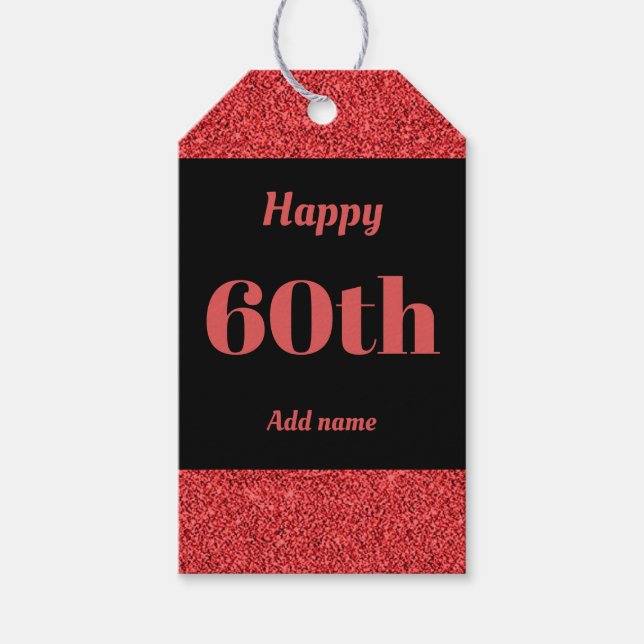 söt personlig födelsedagspresent märkre 60:e presentetikett (Framsidan)