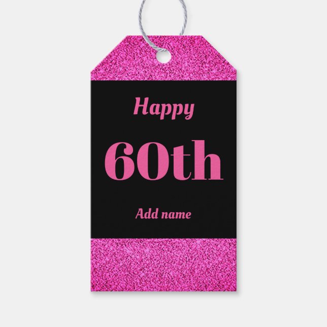 söt personlig födelsedagspresent märkre 60:e presentetikett (Framsidan)
