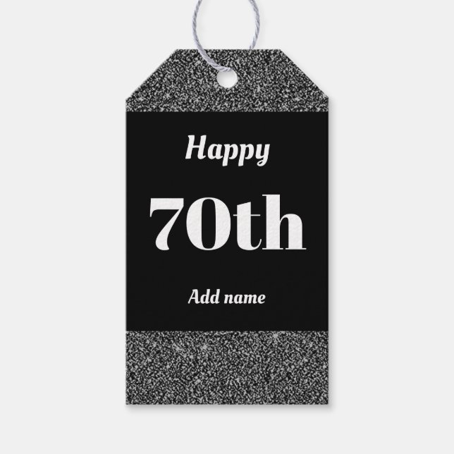 söt personlig födelsedagspresent, märkre 70:e presentetikett (Framsidan)