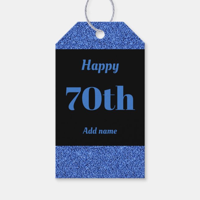 söt personlig födelsedagspresent, märkre 70:e presentetikett (Framsidan)