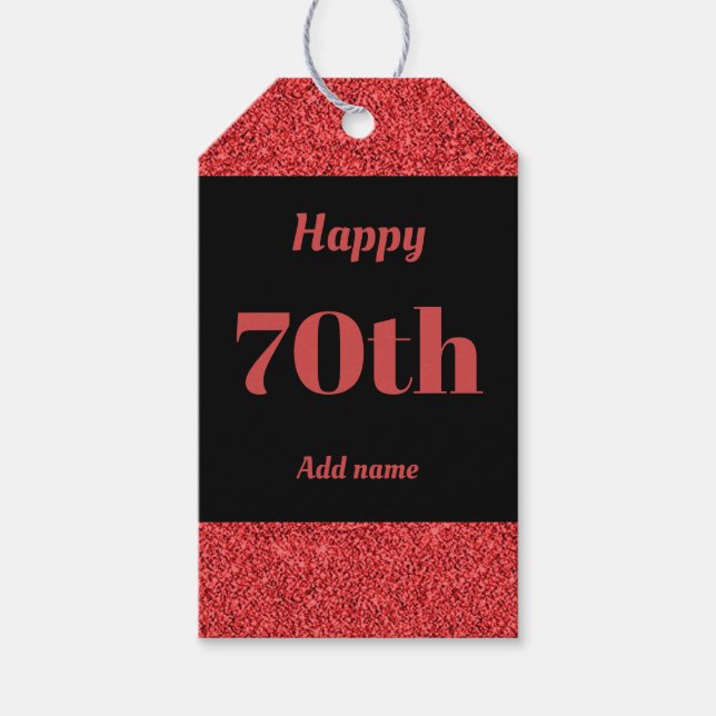 söt personlig födelsedagspresent, märkre 70:e presentetikett (Framsidan)