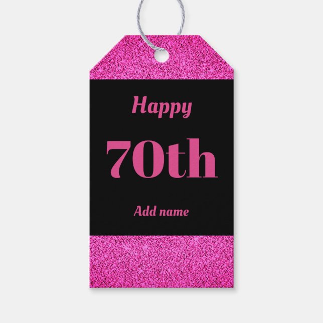 söt personlig födelsedagspresent, märkre 70:e presentetikett (Framsidan)