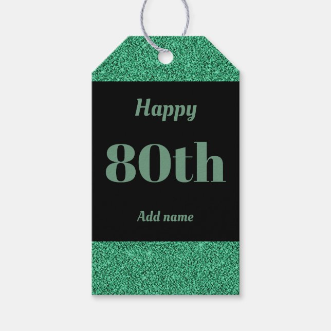 söt personlig födelsedagspresent, märkre 80:e presentetikett (Framsidan)