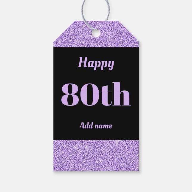 söt personlig födelsedagspresent, märkre 80:e presentetikett (Framsidan)