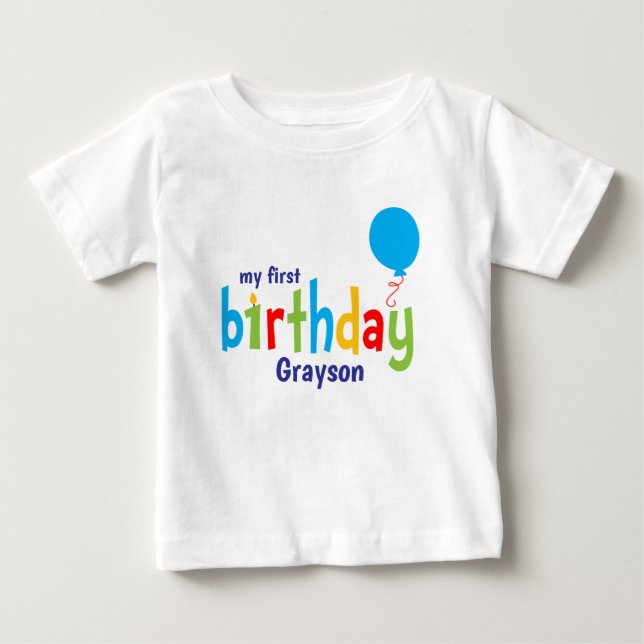 söt personlig första födelsedag T-shirt (Framsida)