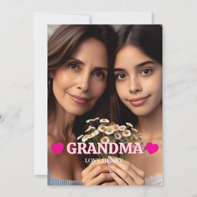 Söt personlig foto present Mormor Morfar gåva Inbjudningar (Framsida)