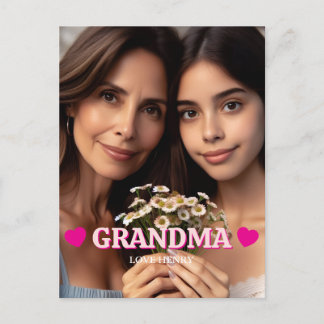 Söt personlig foto present Mormor Morfar gåva Vykort