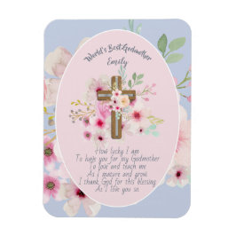 Söt Personlig GODMOTHER Dikt Blommigt Magnet