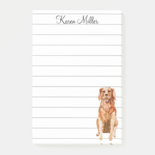 Söt personlig golden retriever post-it block