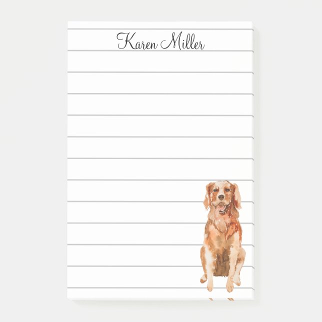 Söt personlig golden retriever  post-it block (Framsida)