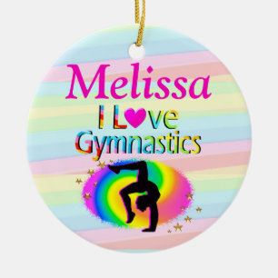 SÖT PERSONLIG I KÄRLEK GYMNASTICS ORNACS JULGRANSPRYDNAD KERAMIK
