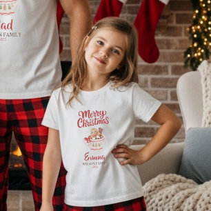 Söt personlig jul-t-shirt för familjen med ”God Ju T Shirt