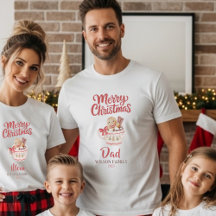 Söt personlig jul-t-shirt för familjen med ”God Ju