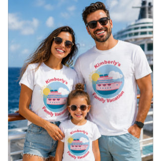 Söt Personlig Kryssningsfartyg Familjeresa Design T Shirt