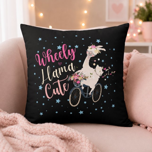 Söt personlig kudd Wheely Llama  Kudde (Skapare uppladdad)