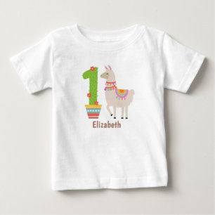 söt personlig lamaföddelsedags t-shirt