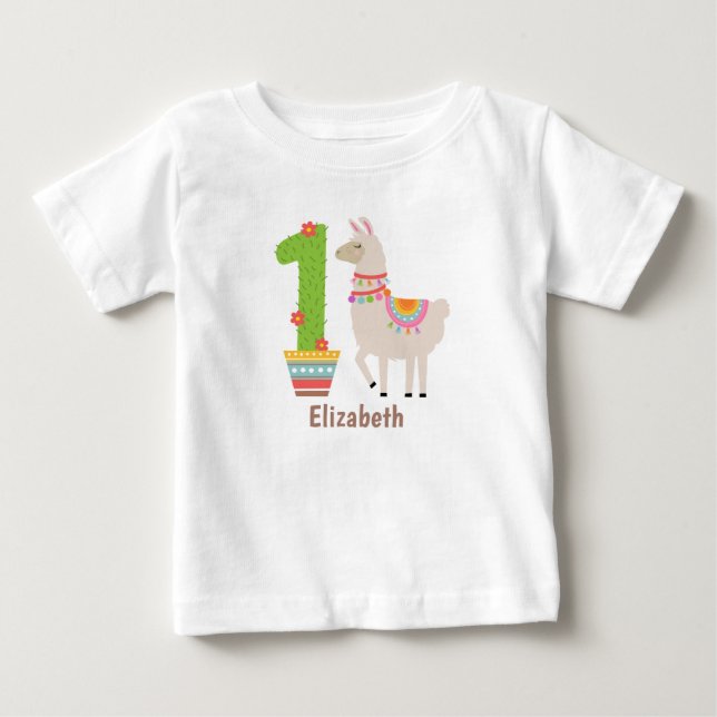 söt personlig lamaföddelsedags t-shirt (Framsida)