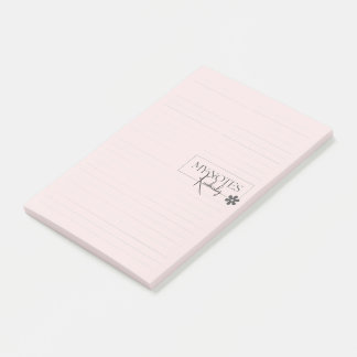 Söt Personlig Linjerad Enkel Modern Rosa Post-it Block