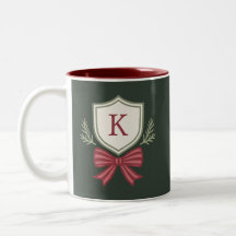 Söt personlig monogram initial båge jul