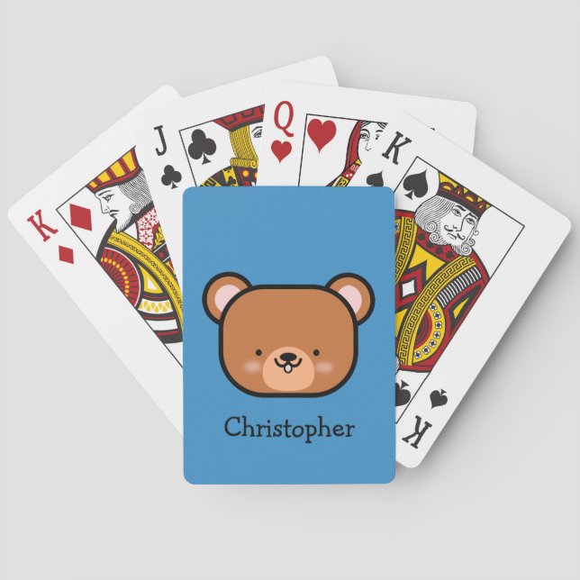Söt personlig nallebjörn casinokort (Baksidan)