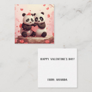 Söt Personlig Panda Alla Hjärtans Dag Anteckningskort
