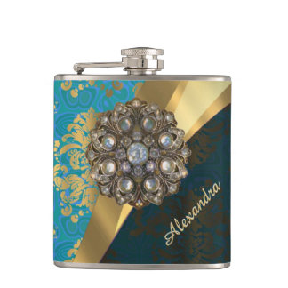 Söt personlig Romly aqua damask mönster Fickplunta