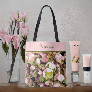 Söt Personlig Rosa och Olive Hellebore Tygkasse