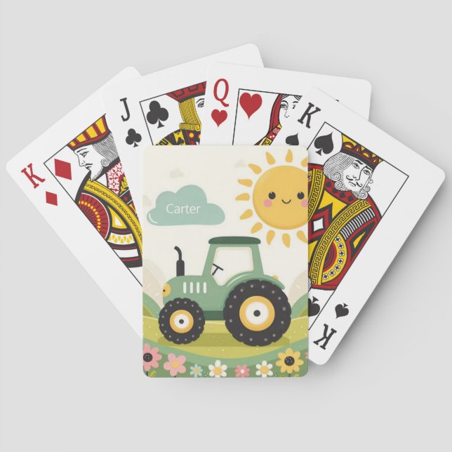 Söt, personlig traktor/gård casinokort (Baksidan)