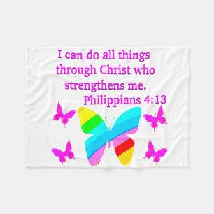 SÖT PHILIPPIANS 4:13 BUTTRYCKLIGT UTFORMAD FLEECEFILT