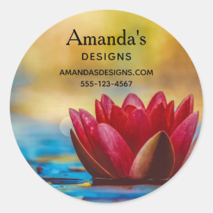 Söt Photo of a Lotus Flower in a Pond Business Runt Klistermärke