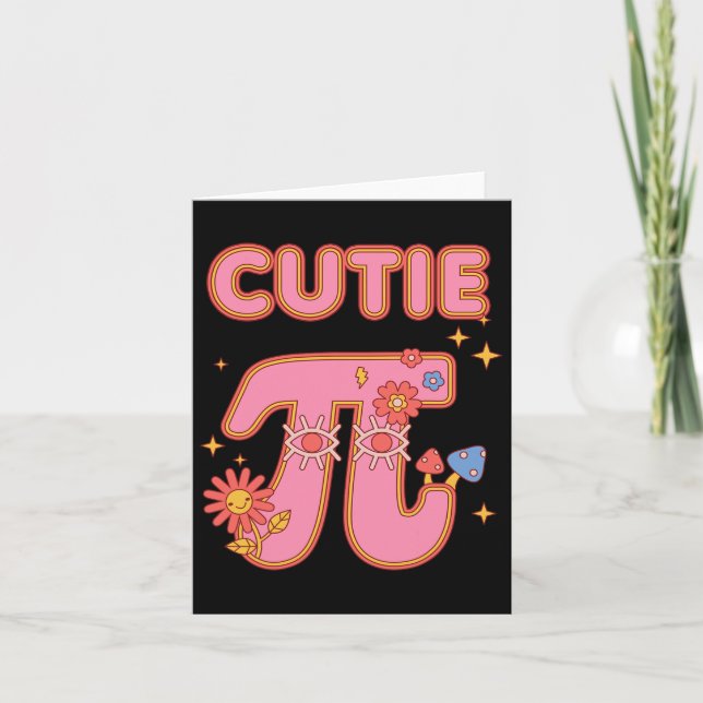 Söt Pi Paj Glad Pi-dagen Matematik Matematiklärare Kort (Framsida)
