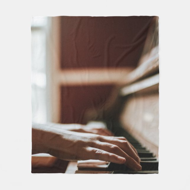 Söt Piano Artwork Fleecefilt (Framsidan)