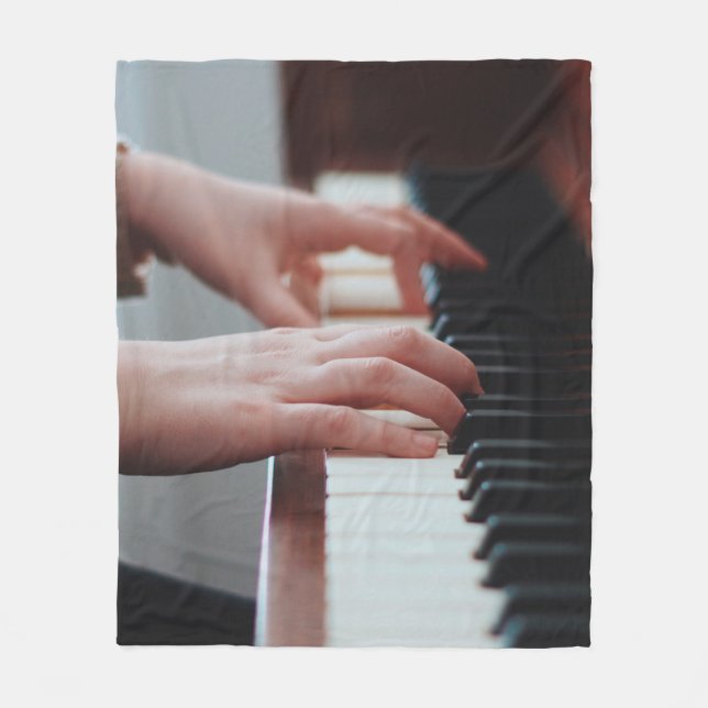 Söt Piano Design Fleecefilt (Framsidan)
