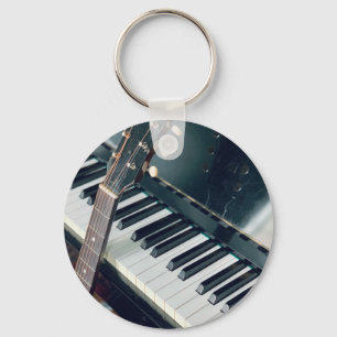 Söt Piano Design Nyckelring