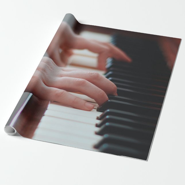 Söt Piano Design Presentpapper (Utrullad)