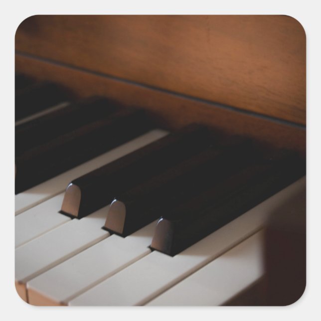 Söt Piano Fyrkantigt Klistermärke (Framsida)