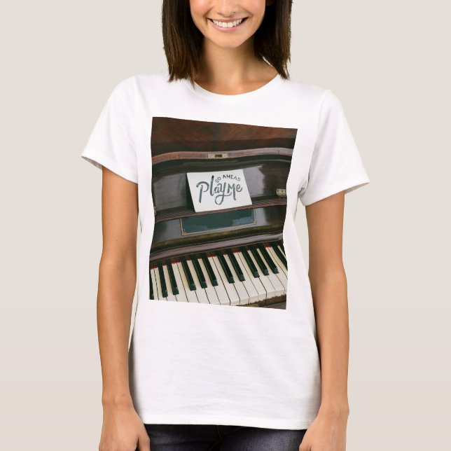 Söt Piano T Shirt (Framsida)